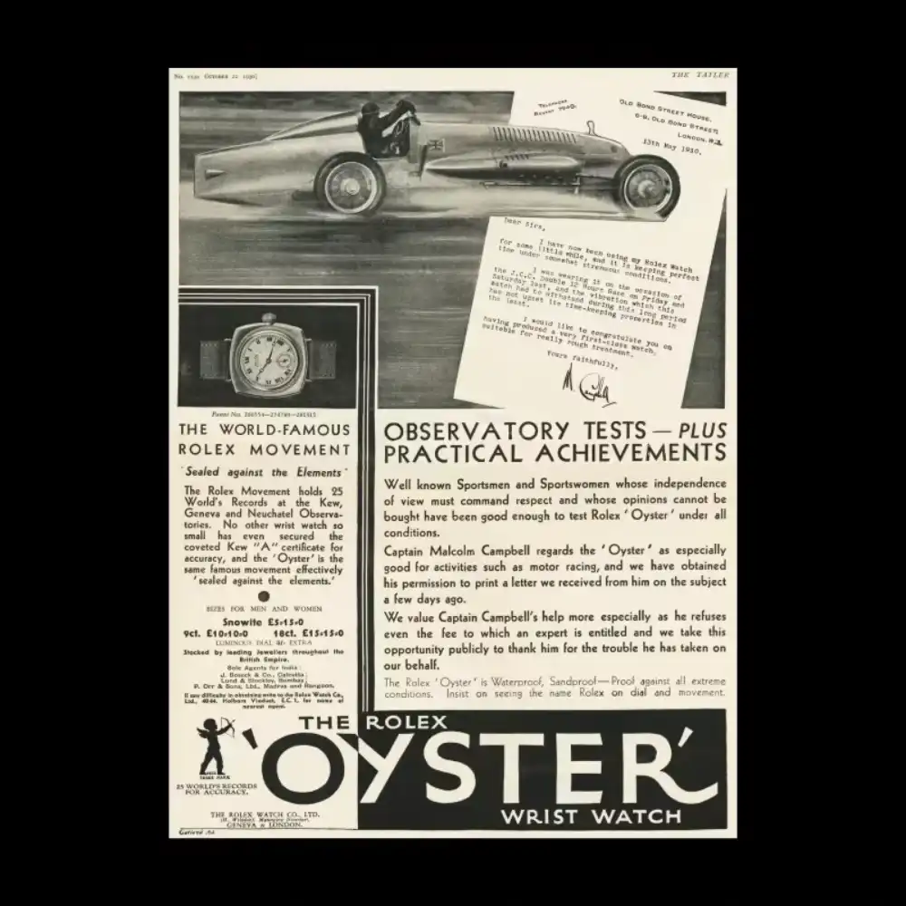 Locandina d’epoca del Rolex Oyster