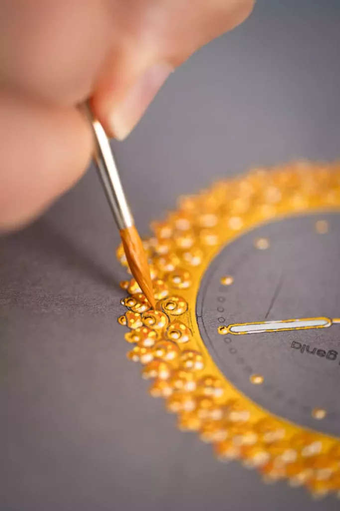 il disegno del Gérald Genta Gentissima Oursin Fire Opal