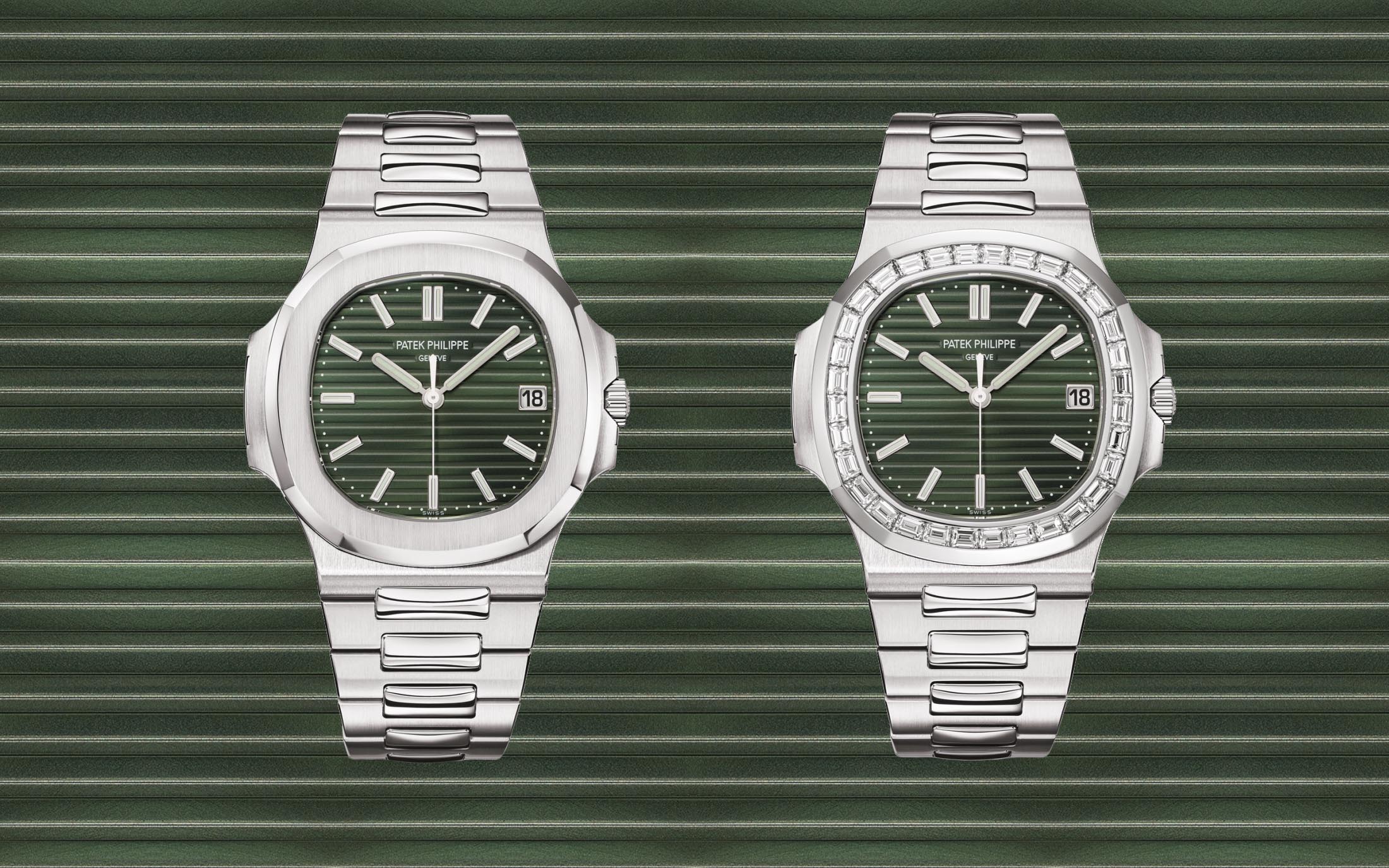 Patek Philippe Nautilus Diamond Green Dial Men's Watch 5711/1300A