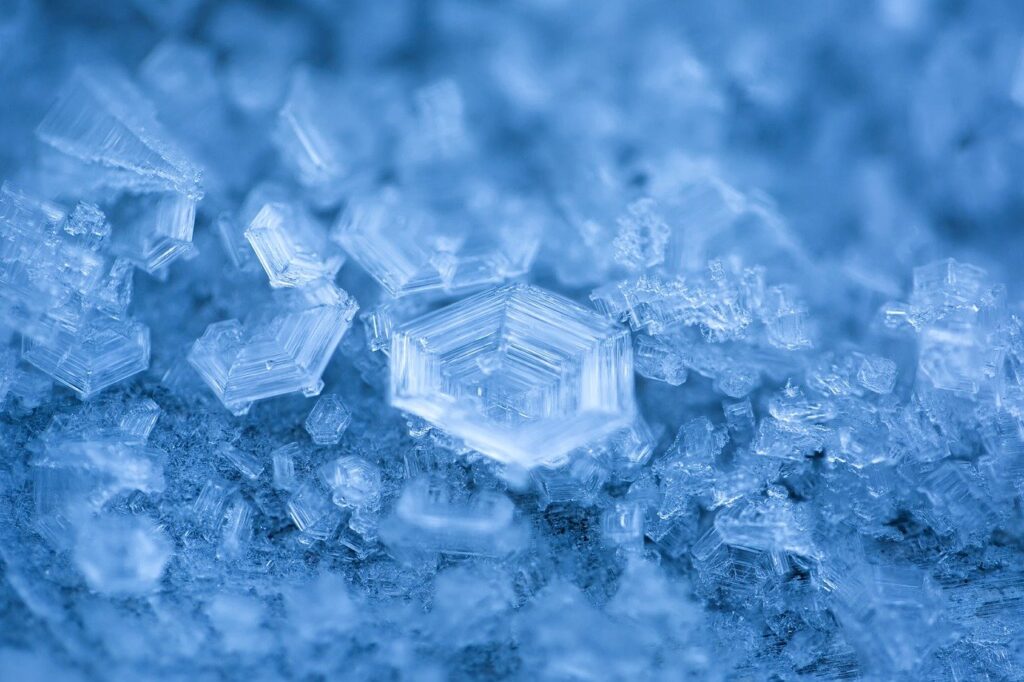macro su cristalli di ghiaccio