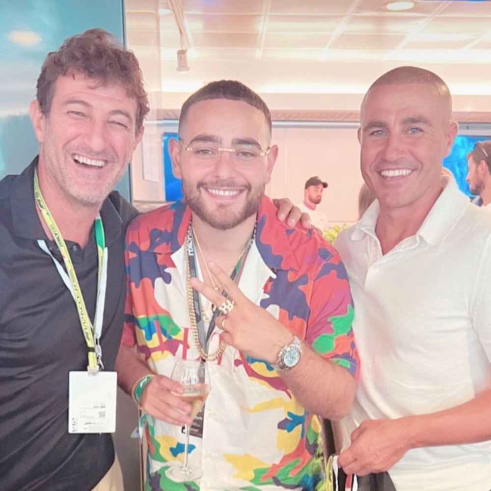 Rocco Hunt, Ciro Ferrara e Fabio Cannavaro al Gran Premio di Monza 2022