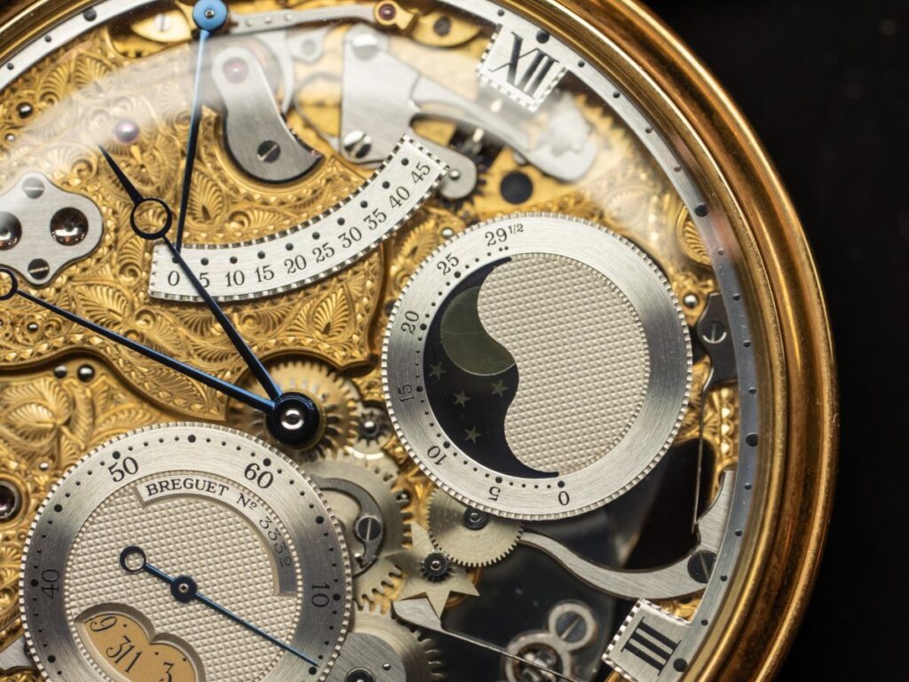 pocket watch Breguet engraved in yellow gold