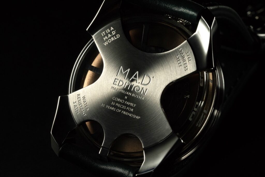 caseback of M.A.D. 1 GMT Milano Edition