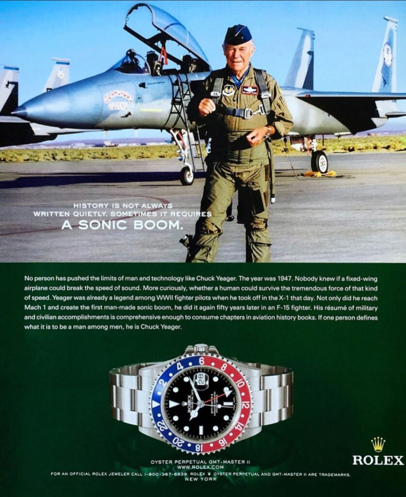 offentliggøre Profit Squeak Rolex And Chuck Yeager: A Love Story - Italian Watch Spotter