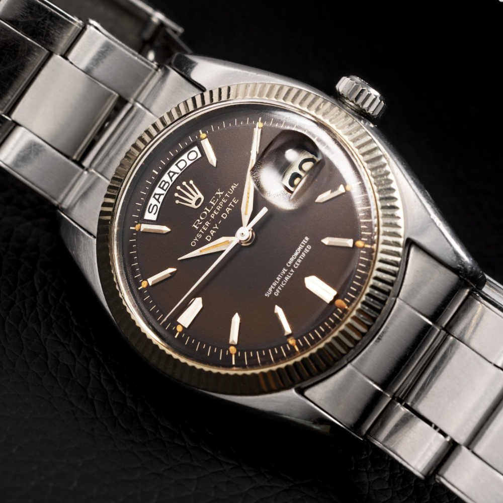 rolex Day Date in acciaio in asta da monaco legend