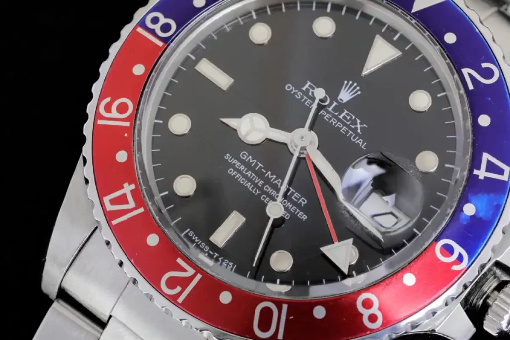 Rolex GMT Master II with tritium indices, the second luminescent material used in watchmaking