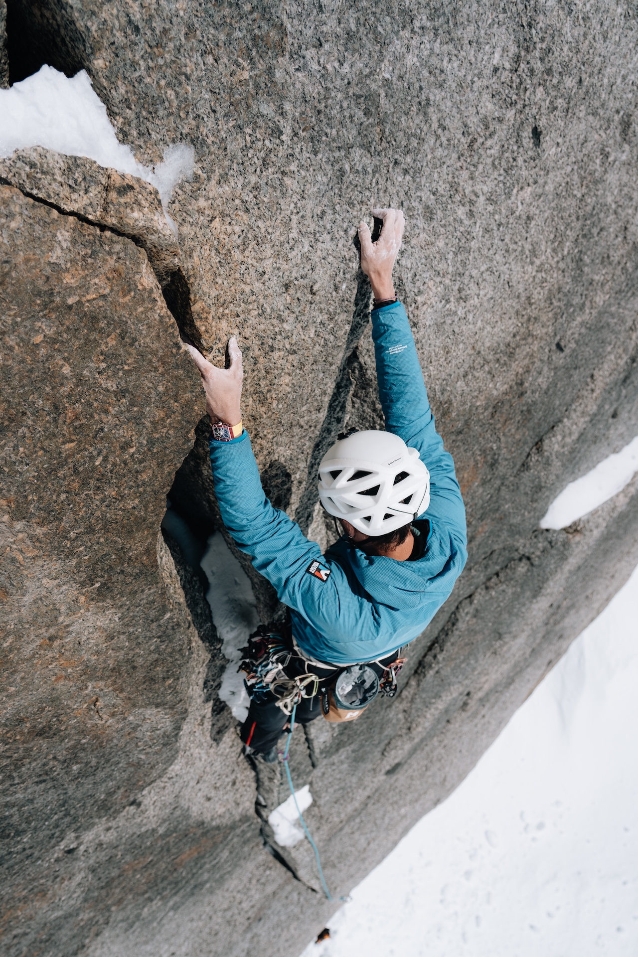 Charles Dubouloz with Richard Mille RM 67-02 during an extreme climb in the Mont Blanc massif