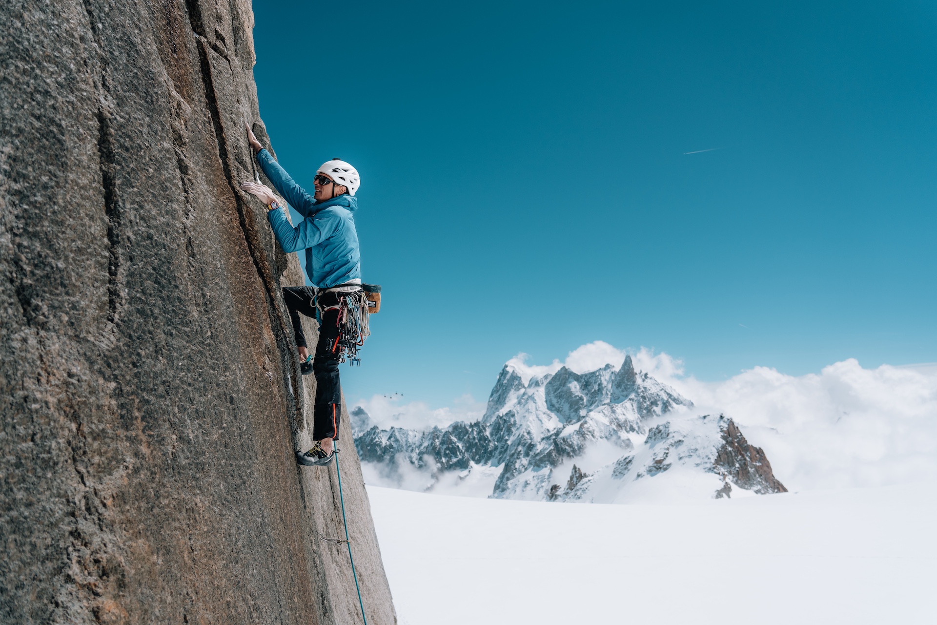 Charles Dubouloz with Richard Mille RM 67-02 during an extreme climb in the Mont Blanc massif