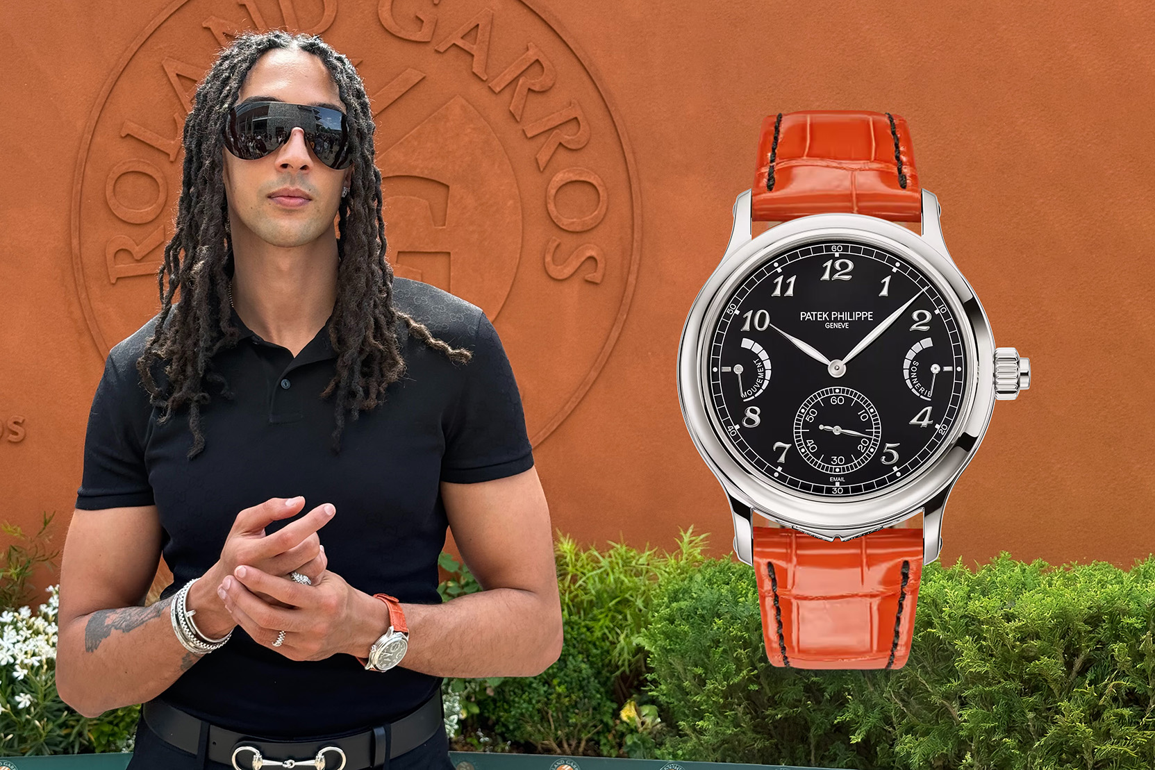 Ghali al Roland Garros con un Patek Philippe da oltre 1,5 milioni di euro