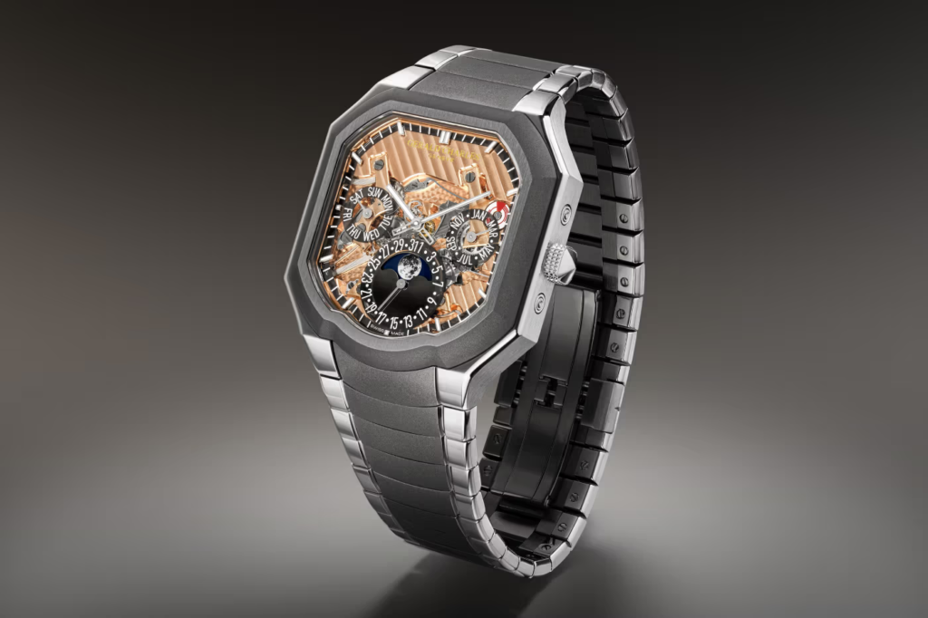Versione open-worked con quadrante in vetro zaffiro del Gerald Charles Masterlink Perpetual Calendar